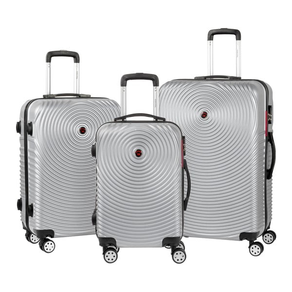 Set 3 valize cu roți Murano Traveller, gri