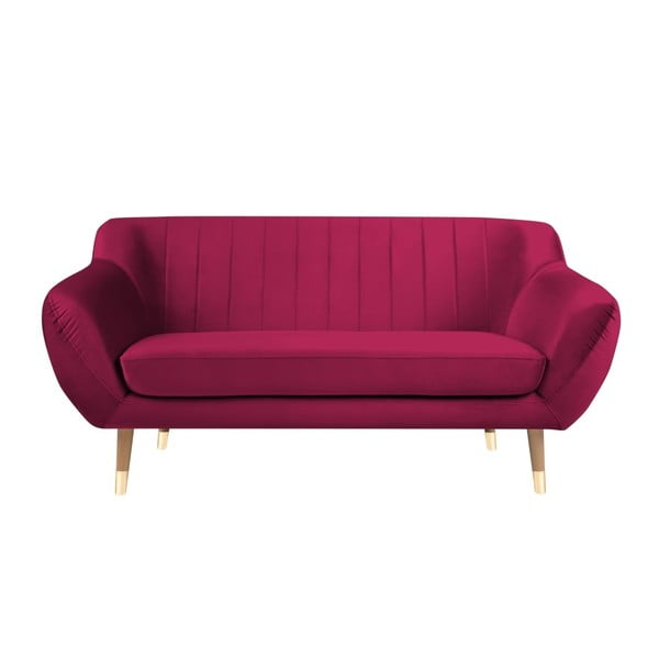 Canapea cu tapițerie din catifea Mazzini Sofas Benito, roz, 158 cm