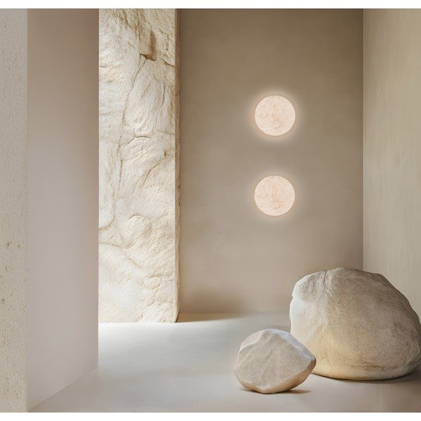 Aplică de perete alb mat LED cu intensitate reglabilă din piatră Bobbin – Trio Select-image-2