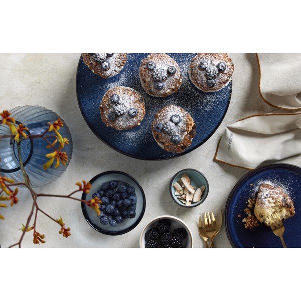 Farfurie neagră/albastră pentru desert  din gresie ø 21 cm Gastro Dark Blue/Black – Bitz-image-1