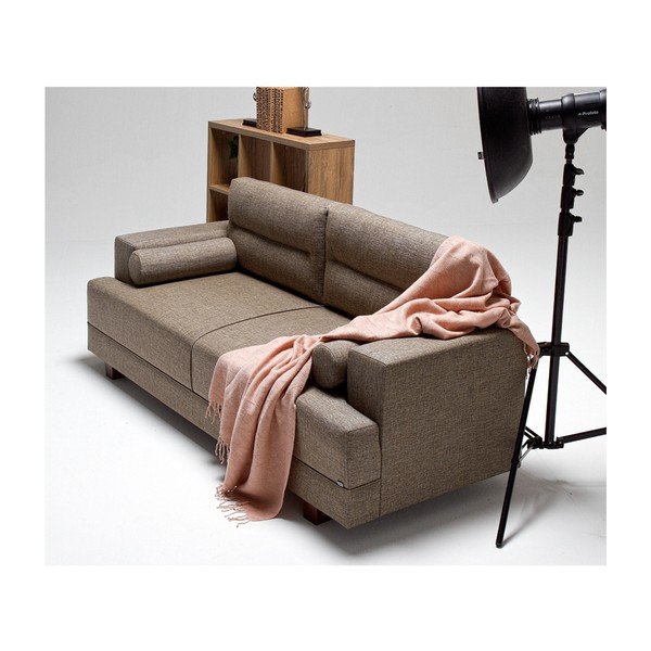 Canapea cu picioare Balcab Home Ivett, maro-image-2
