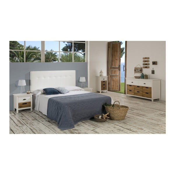 Comodă cu 8 sertare din lemn masiv de pin Marckeric Ibiza, alb-image-4