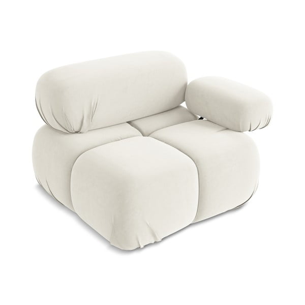 Modul pentru canapea modulară alb cu tapițerie din catifea (cu colț pe partea dreaptă) Lokua – Makamii-image-3