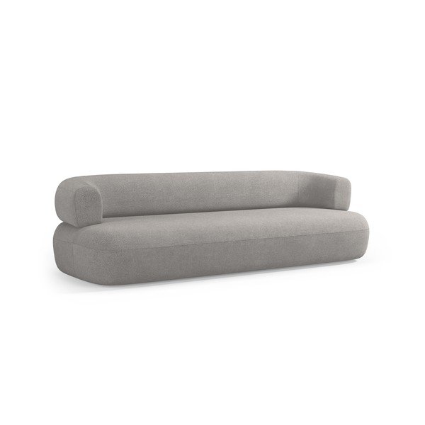Canapea gri deschis cu tapițerie din țesătură bouclé 226 cm Jenny – Micadoni -image-1