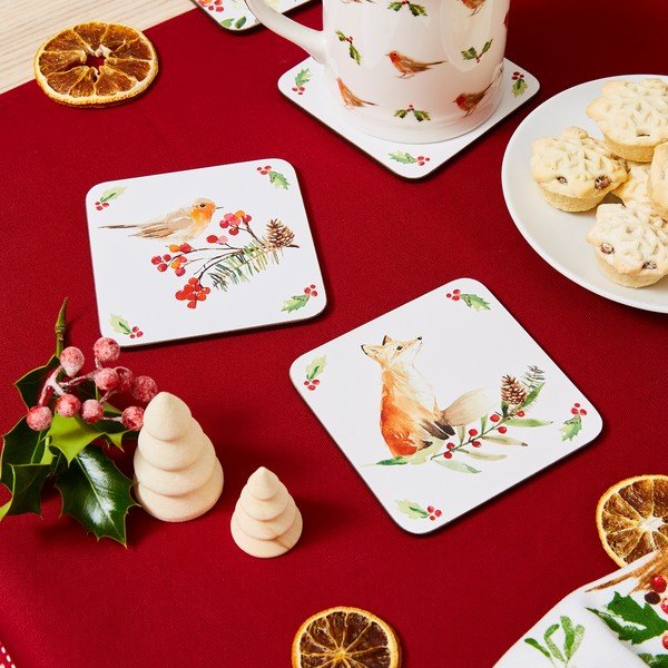 Set 4 suporturi de pahare Cooksmart ® A Winters Tale, 10 x 10 cm-image-1