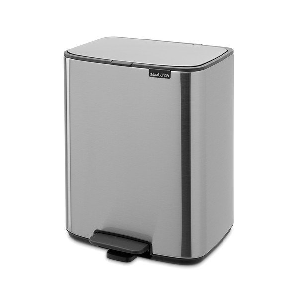 Coș de gunoi argintiu mat cu pedală din oțel 12 l Bo – Brabantia