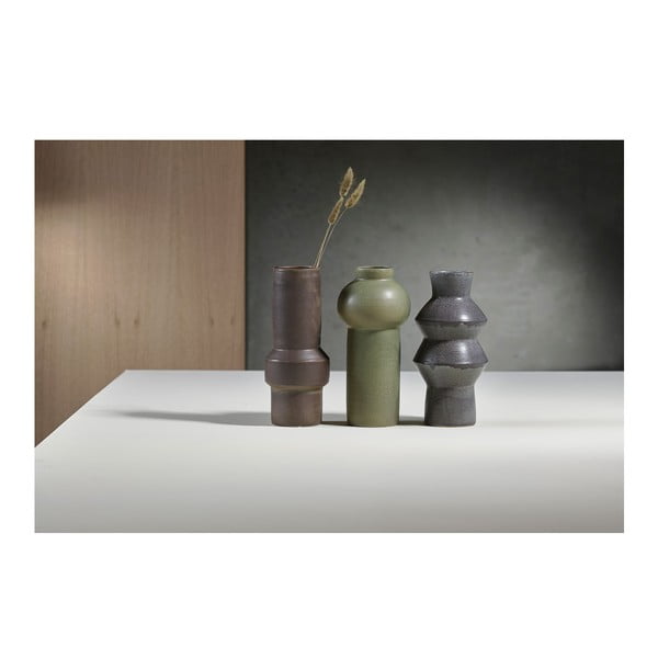 Vază din gresie ceramică Villa Collection Rost, înălțime 30 cm, albastru închis-image-4