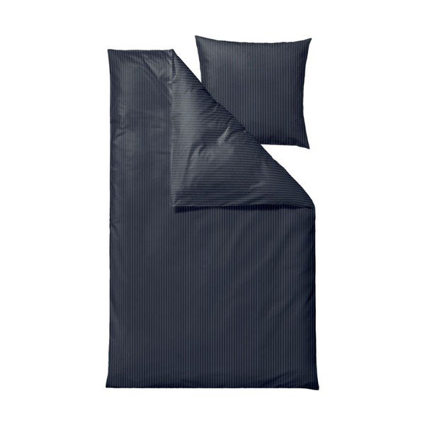 Lenjerie de pat din bumbac ranforce pentru pat single Södahl Common, 140 x 200 cm, albastru închis