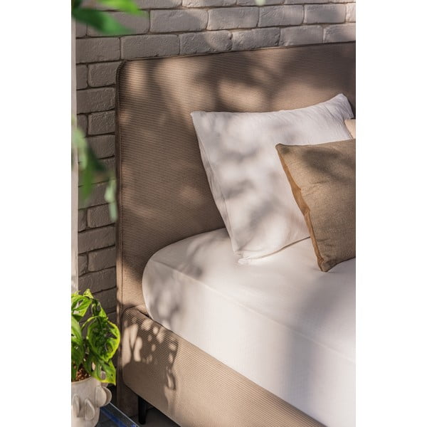 Pat matrimonial taupe tapițat cu somieră 160x200 cm Noira Slim – Bonami Selection-image-3