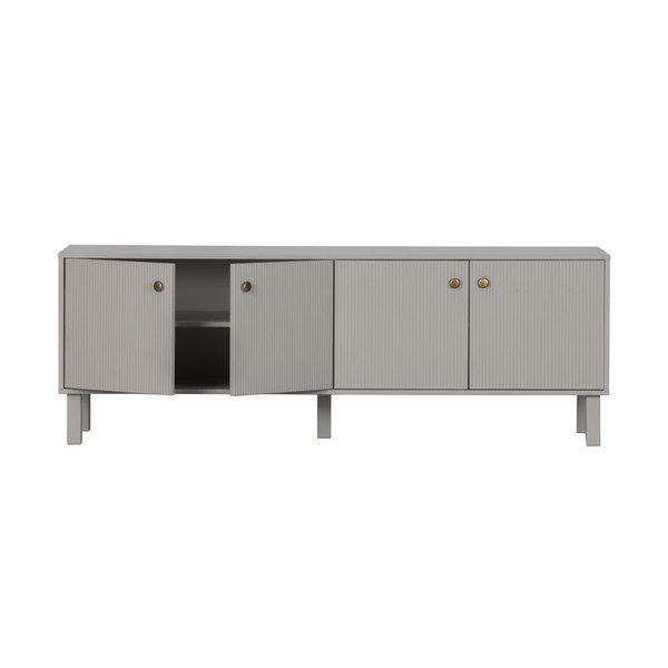 Comodă TV gri deschis din lemn de pin 160x56 cm Madu – WOOOD-image-3