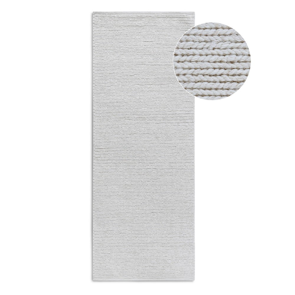 Covor tip traversă alb țesut manual din lână 80x200 cm Francois – Villeroy&Boch