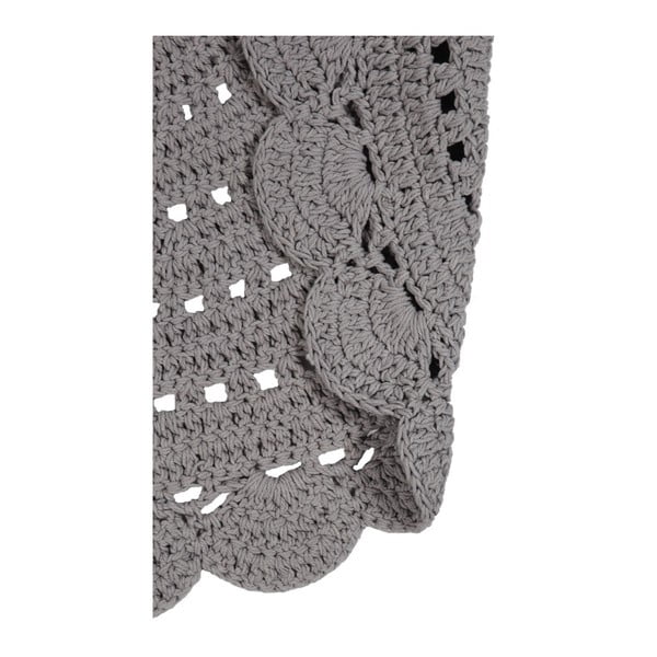 Covor croșetat manual din bumbac Nattiot Alma, ⌀ 120 cm, gri-image-2