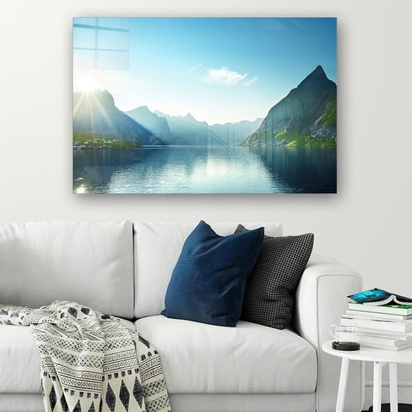 Tablou din sticlă 100x70 cm Fjord – Wallity-image-1