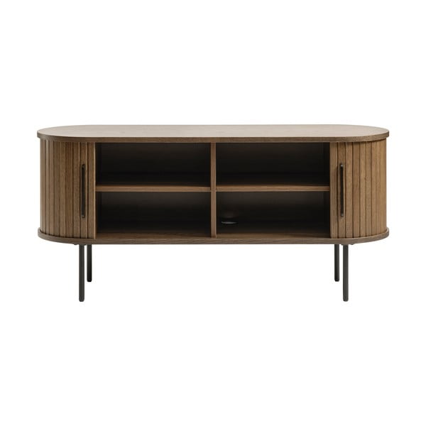 Masă TV maro cu aspect de lemn de stejar 120x56 cm Nola – Unique Furniture-image-3