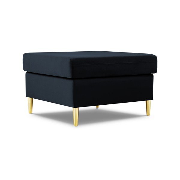 Taburet albastru închis cu tapițerie din catifea Kyoto – Cosmopolitan Design-image-1