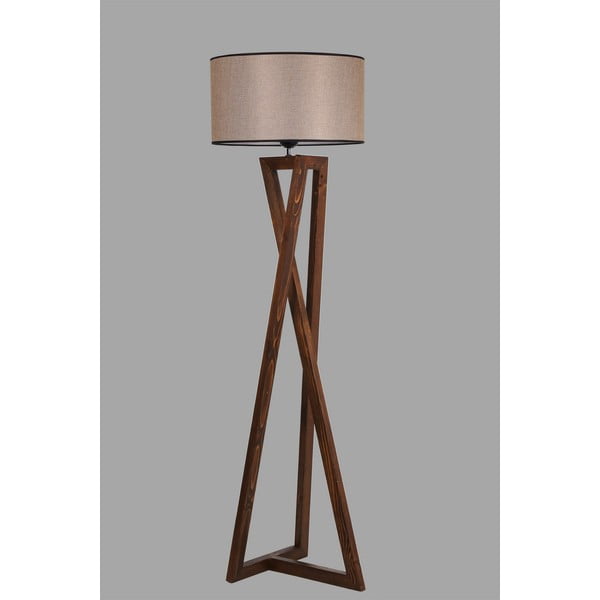 Lampadar maro cu abajur textil (înălțime 149 cm) Maçka – Opviq lights-image-1