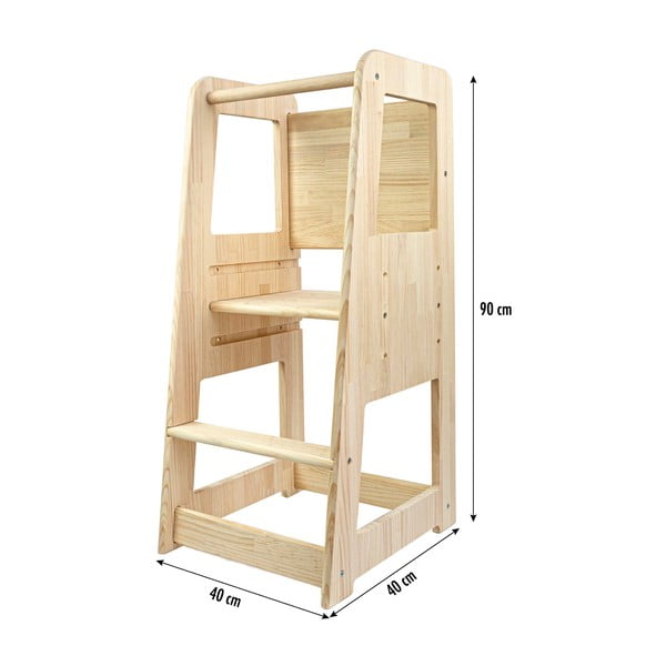 Turn de învățare în culoare naturală din lemn masiv de pin Montessori – Little Nice Things-image-2