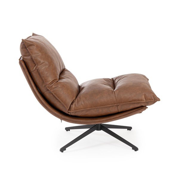 Fotoliu maro coniac cu spațiu de depozitare cu tapițerie din imitație de piele Alanez – Bizzotto-image-3