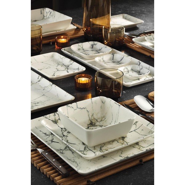 Set veselă 24 piese din porțelan Kütahya Porselen Marble-image-1