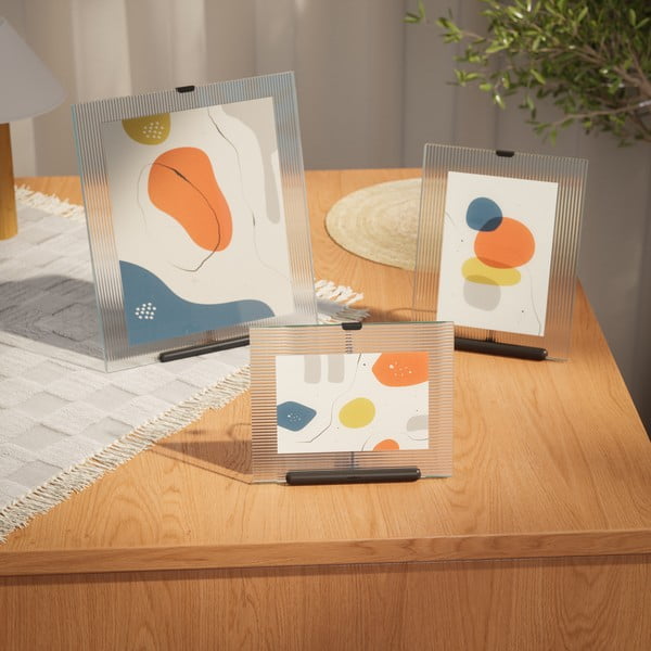 Ramă foto neagră cu picior de susținere din sticlă 19x23 cm Flute – Umbra-image-3