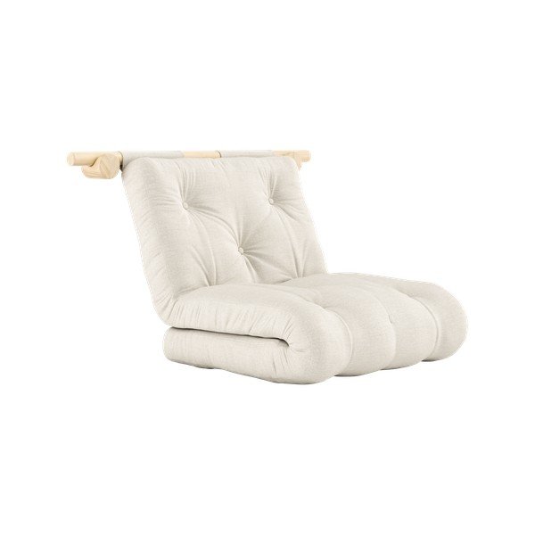 Fotoliu în culoare naturală cu tapițerie din in Hooked – Karup Design