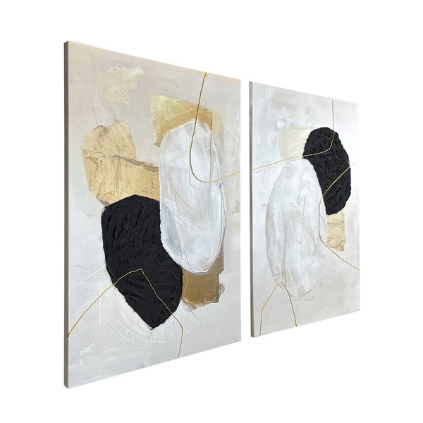 Set de tablouri cu detalii pictate manual 2 buc. 50x70 cm Crystal – Styler-image-4