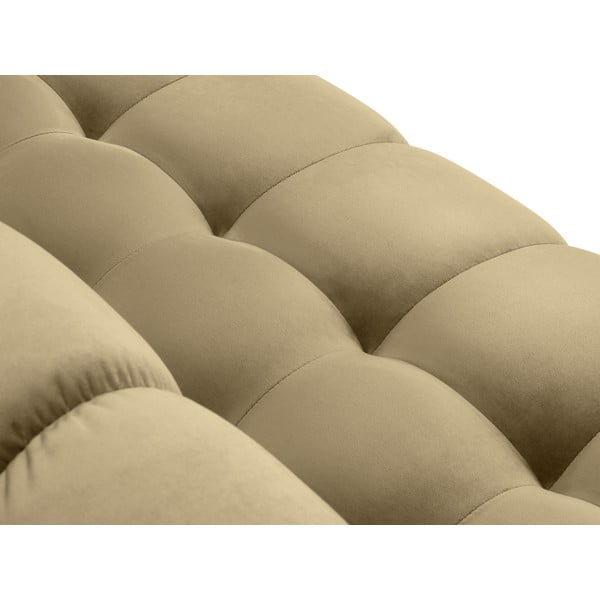 Colțar din catifea cu extensie pe partea stângă Cosmopolitan Design Bali, bej-image-1