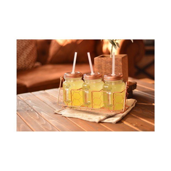 Suport cu 3 căni din sticlă pentru limonadă Bambum-image-3