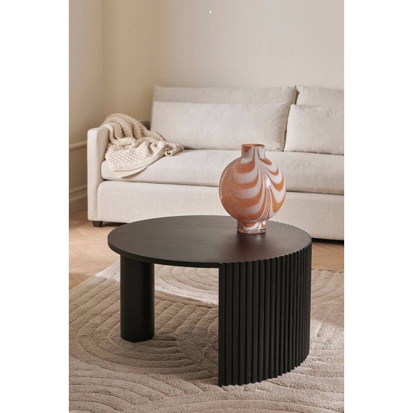 Măsuță de cafea neagră rotundă cu blat din lemn de mango ø 80 cm Bisselina – Ellos Home-image-1