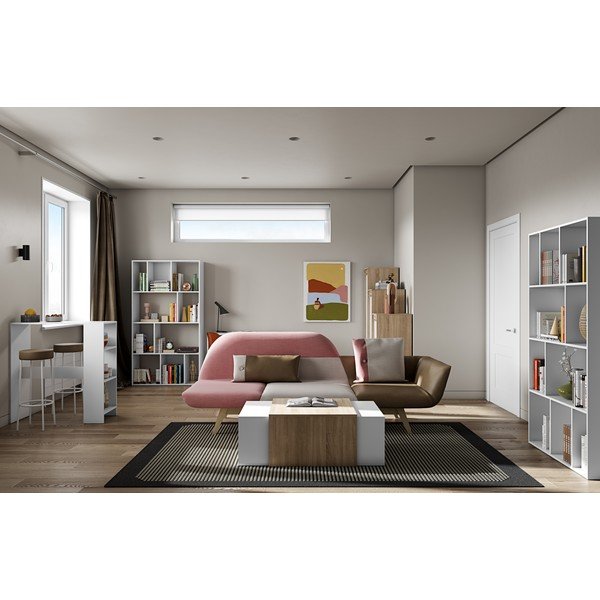 Masă de bar albă 94x40 cm Gavarnie - TemaHome -image-1