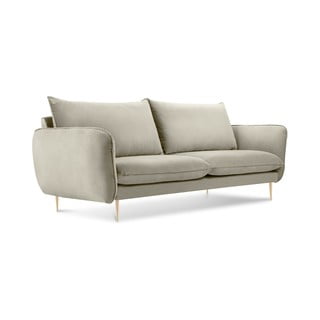 Canapea cu tapițerie din catifea Cosmopolitan Design Florence, bej,160 cm