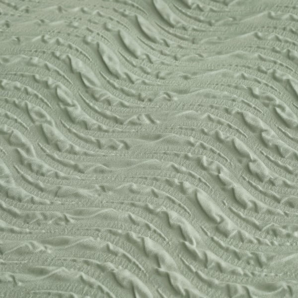 Lenjerie de pat verde din țesătură crep pentru pat dublu, extinsă 230x220 cm Heatset Wave – Catherine Lansfield-image-4