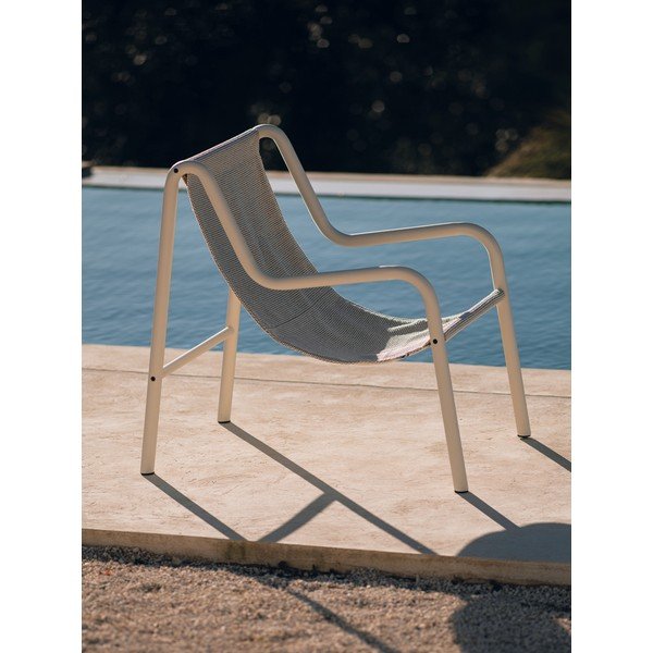 Fotoliu de grădină bej din metal Nokk – noo.ma-image-1