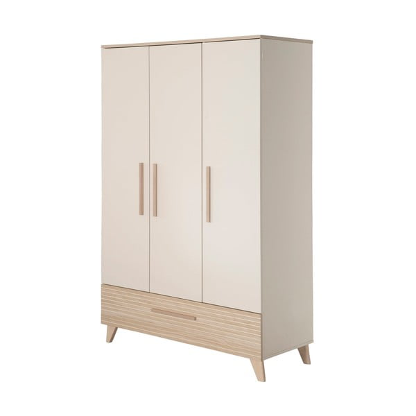 Șifonier de copii crem/în culoare naturală cu aspect de lemn de stejar 118x190x52 cm Sidney – Roba-image-2