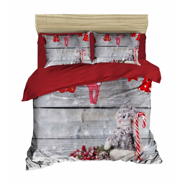 Lenjerie de pat cu cearșaf Christmas Lolly, 200 x 220 cm