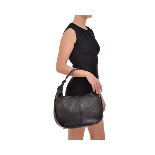 Geantă din piele Roberta M Hobo, negru-image-4