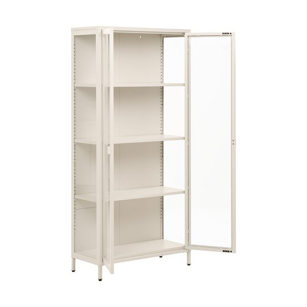 Vitrină crem din oțel 80x175x35 cm Brisbane – House Nordic-image-3