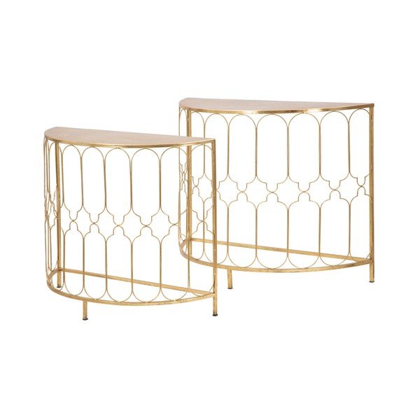 Set 2 mese console Mauro Ferretti Balconette, auriu-image-2