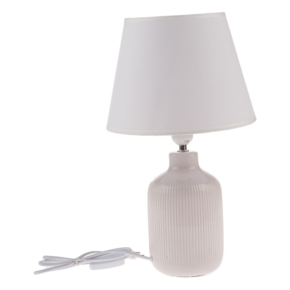 Veioză crem cu abajur textil (înălțime 41 cm) – Dakls