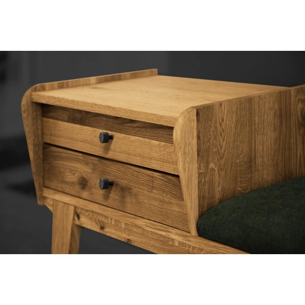 Bancă din stejar cu sertare cu șezut verde Retro - The Beds-image-4