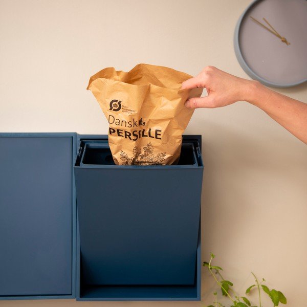 Coș de gunoi albastru pentru reciclare/de montat pe perete din plastic reciclat Recycling Box – ReCollector-image-1