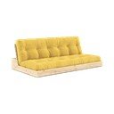 Canapea galbenă extensibilă cu tapițerie din catifea reiată  196 cm Base – Karup Design