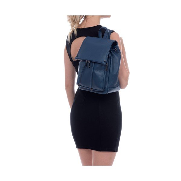 Rucsac din piele Roberta M Aida, albastru-image-2