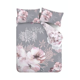 Lenjerie de past Catherine Lansfield Dramatic Floral, 200 x 200 cm, gri