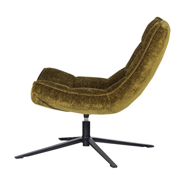 Fotoliu verde pivotant cu tapițerie din chenille Maudi – WOOOD-image-3