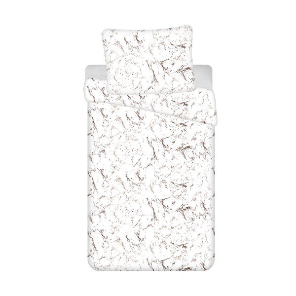 Lenjerie de pat alb-maro din micropluș pentru pat de o persoană 140x200 cm – Jerry Fabrics