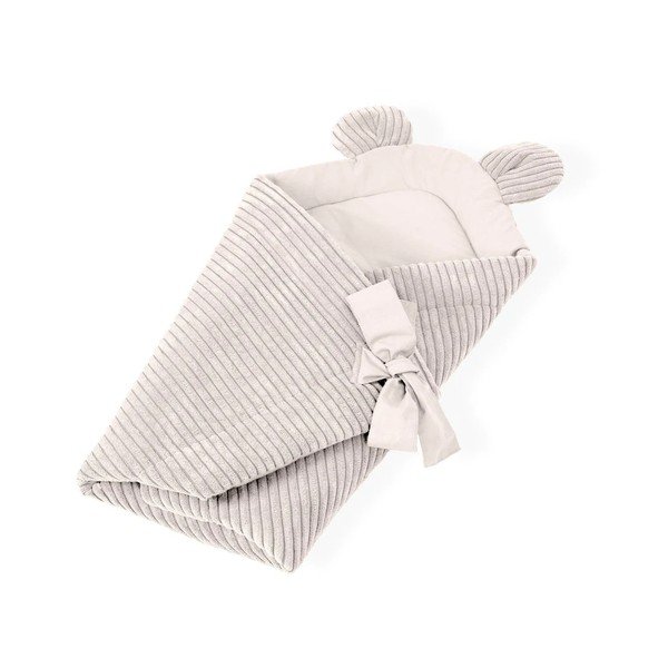 Păturică de înfășat bej din catifea reiată 35x65 cm – Meowbaby-image-1