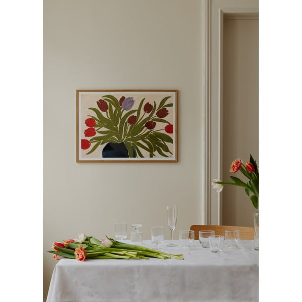 Poster 70x50 cm Tulips in a Blue Vase – Anine Cecilie Iversen – The Poster Club-image-1