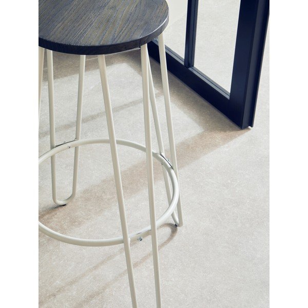 Scaun de bar alb/în culoare naturală din lemn de ulm (înălțime șezut 75 cm) District – Premier Housewares-image-4