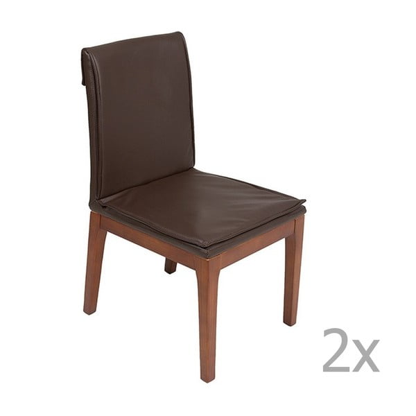 Set 2 scaune cu structură din lemn de stejar Santiago Pons Donato, maro